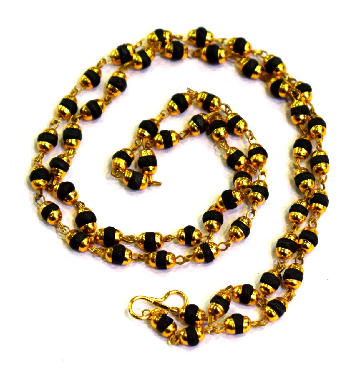 masa様 Divya Shakti Rare Shyama Tulsi Bead Mala in Golden Cap for Men and